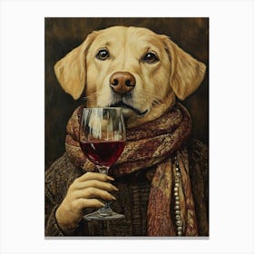 Whimsical Lab Drinking Canvas Print