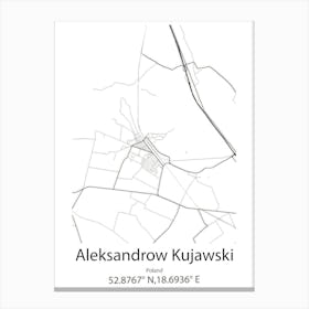 Aleksandrow Kujawski,Poland Minimalist Map Canvas Print