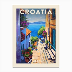 Korcula Croatia 4 Fauvist Painting  Travel Poster Canvas Print