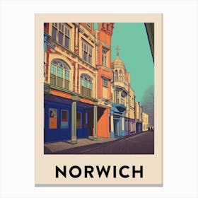 Norwich 5 Vintage Travel Poster Canvas Print