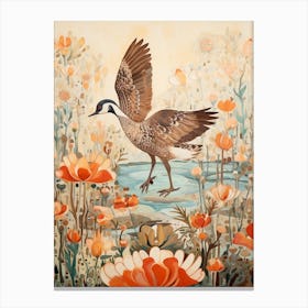 Grebe 3 Detailed Bird Painting Canvas Print