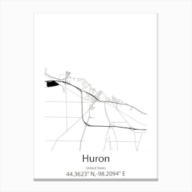 Huron East,Canada Minimalist Map Canvas Print