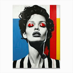 'A Woman With Red Eyes' Pop Art Canvas Print