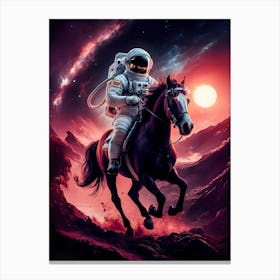 Astronaut Riding A Horse Canvas Print