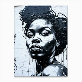 Graffiti Mural Of Beautiful Black Woman 238 Canvas Print