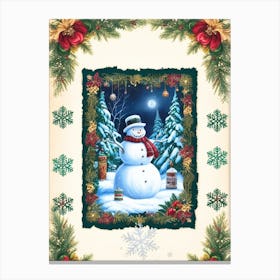 William Morris Snowman In The Snow Canvas Print