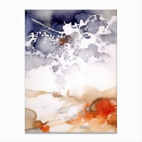 Watercolour Abstract White And Orange 5 Canvas Print