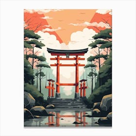 Torii Gates Japanese Illustration 11 Canvas Print