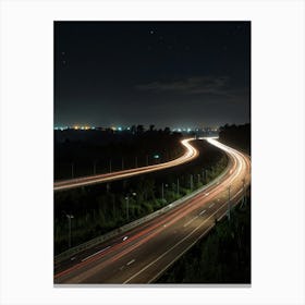 Highway At Night 1 Canvas Print