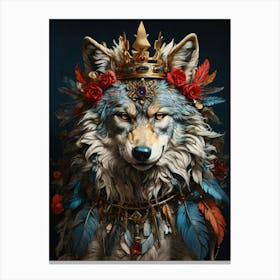 Wolf With Crown 1 Canvas Print