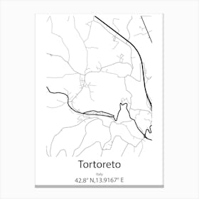 Tortoreto,Italy Minimalist Map Stampe su tela