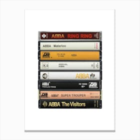 Abba - Music Poster - Albums on Cassette Print Canvas Print