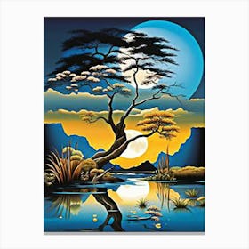 Moon And The Tree Canvas Print