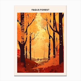 Fagus Forest Midcentury Travel Poster Canvas Print