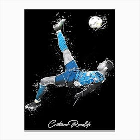 Cristiano Ronaldo Bicycle Football Canvas Print