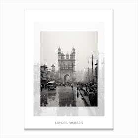 Poster Of Lahore, Pakistan, Black And White Old Photo 4 Canvas Print