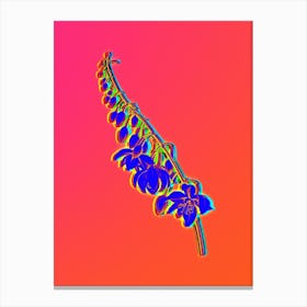 Neon Giant Cabuya Botanical in Hot Pink and Electric Blue Canvas Print