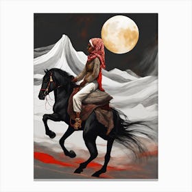 Woman Riding A Horse 2 Canvas Print