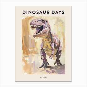 Roar Dinosaur Poster Canvas Print