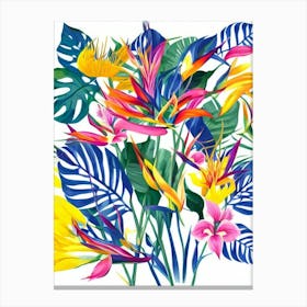 Bird Of Paradise 2 Modern Colourful Flower Canvas Print