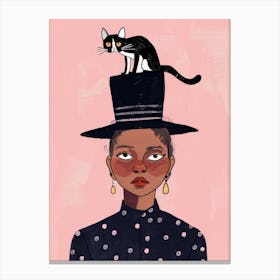 Cat On A Hat Canvas Print