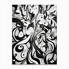 Vibrant Contrasts Abstract Black And White 4 Canvas Print