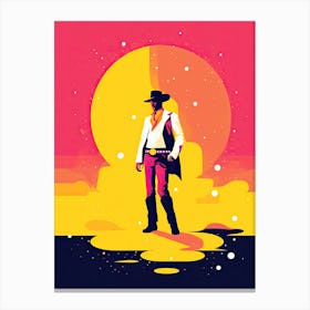 Cowboy In The Sunset, pop art Canvas Print