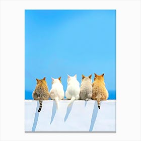 Cat Sitting On A Wall Canvas Print