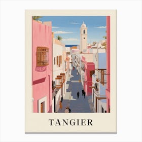 Tangier Morocco 3 Vintage Pink Travel Illustration Poster Canvas Print