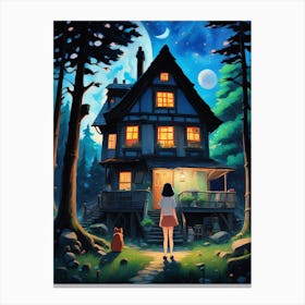 A Home Amidst the Woods Canvas Print