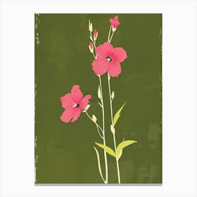 Pink & Green Delphinium 2 Canvas Print