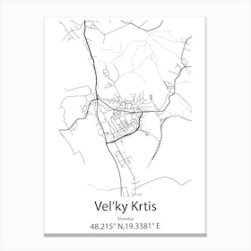 Vel Ky Krtis,Slovakia Minimalist Map Canvas Print