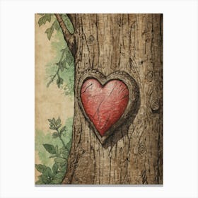 Heart On A Tree 1 Canvas Print