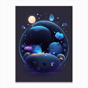 Dark Matter Kawaii Kids Space Canvas Print