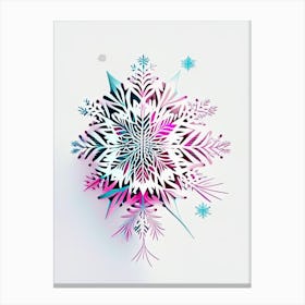 Intricate, Snowflakes, Minimal Line Drawing 1 Canvas Print