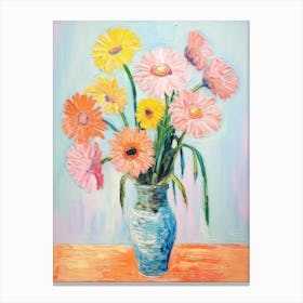 Flower Painting Fauvist Style Gerbera Daisy 1 Canvas Print