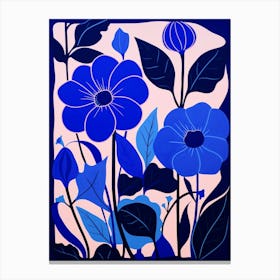 Blue Flower Illustration Morning Glory 1 Canvas Print