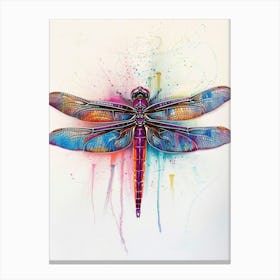 Dragonfly Pastel Watercolour 3 Canvas Print