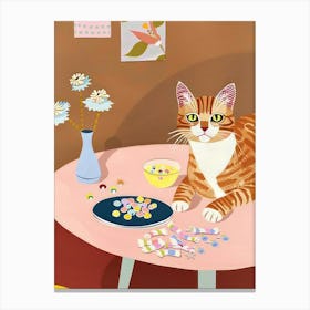 Cat And Candy 2 Canvas Print