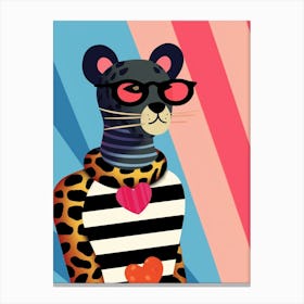 Little Panther 3 Wearing Sunglasses Canvas Print