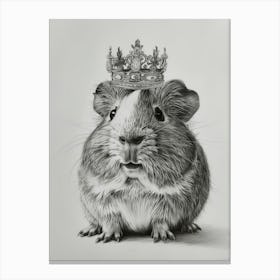 Guinea Pig With Crown Canvas Print