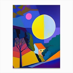 Moon Abstract Modern Pop Space Canvas Print