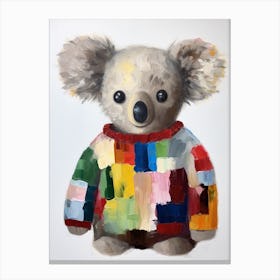 Baby Animal Wearing Sweater Koala 1 Canvas Print