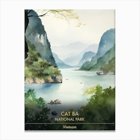 Cat Ba National Park Vietnam Watercolour 2 Canvas Print