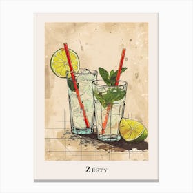 Zesty Cocktail Illustration 2 Canvas Print