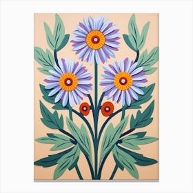 Flower Motif Painting Aster 6 Canvas Print