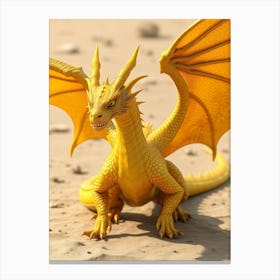 Yellow Dragon in Desert Canvas Print