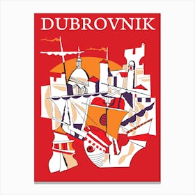 Dubrovnik, Collage of Tourist Attractions Canvas Print