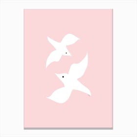 Love Birds In Pink Canvas Print