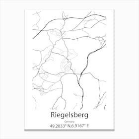 Riegelsberg,Germany Minimalist Map Canvas Print